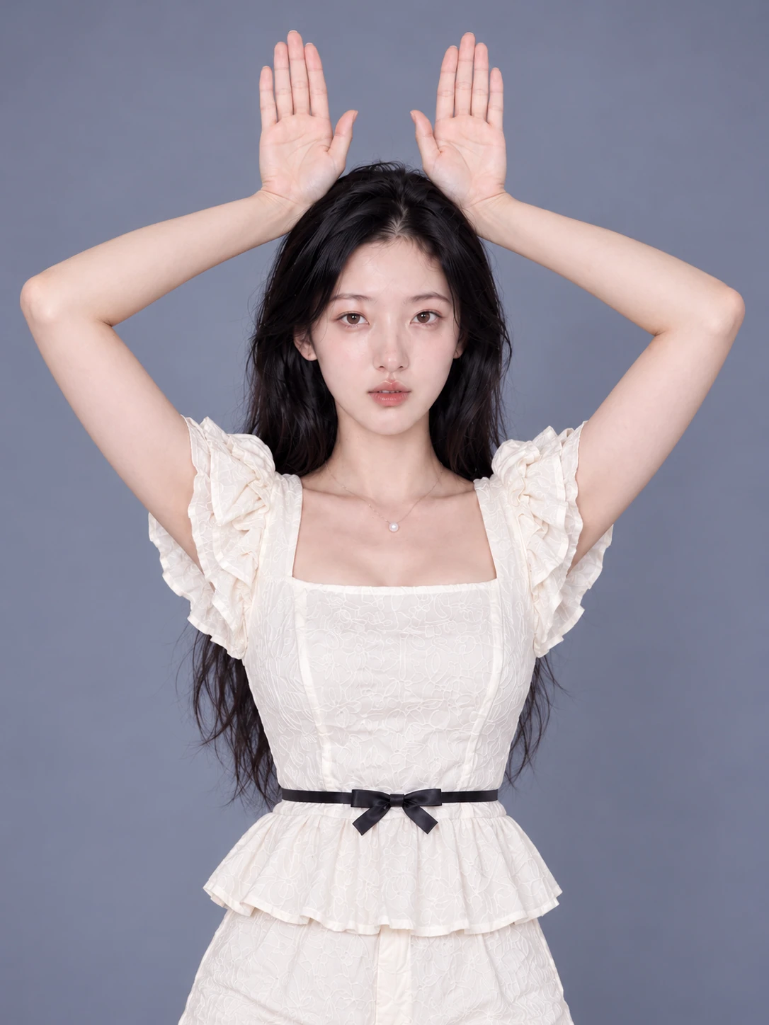 Bunny ears gesture / Front