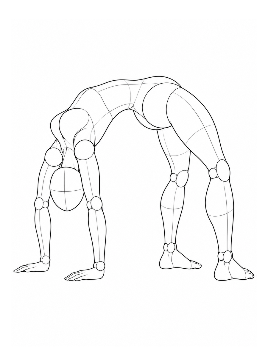 Bridge on hands and feet / Front