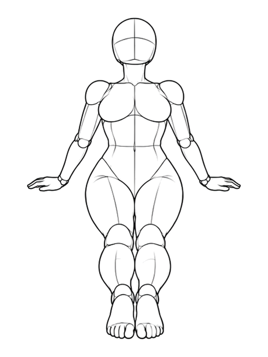 Reclining on both elbows / Front