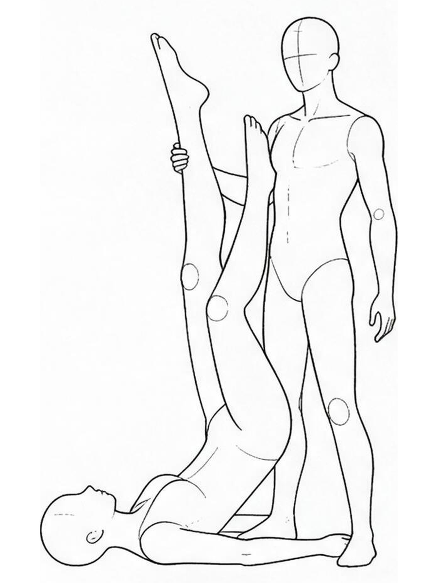 Holding ankles up with legs spread in a V / Front
