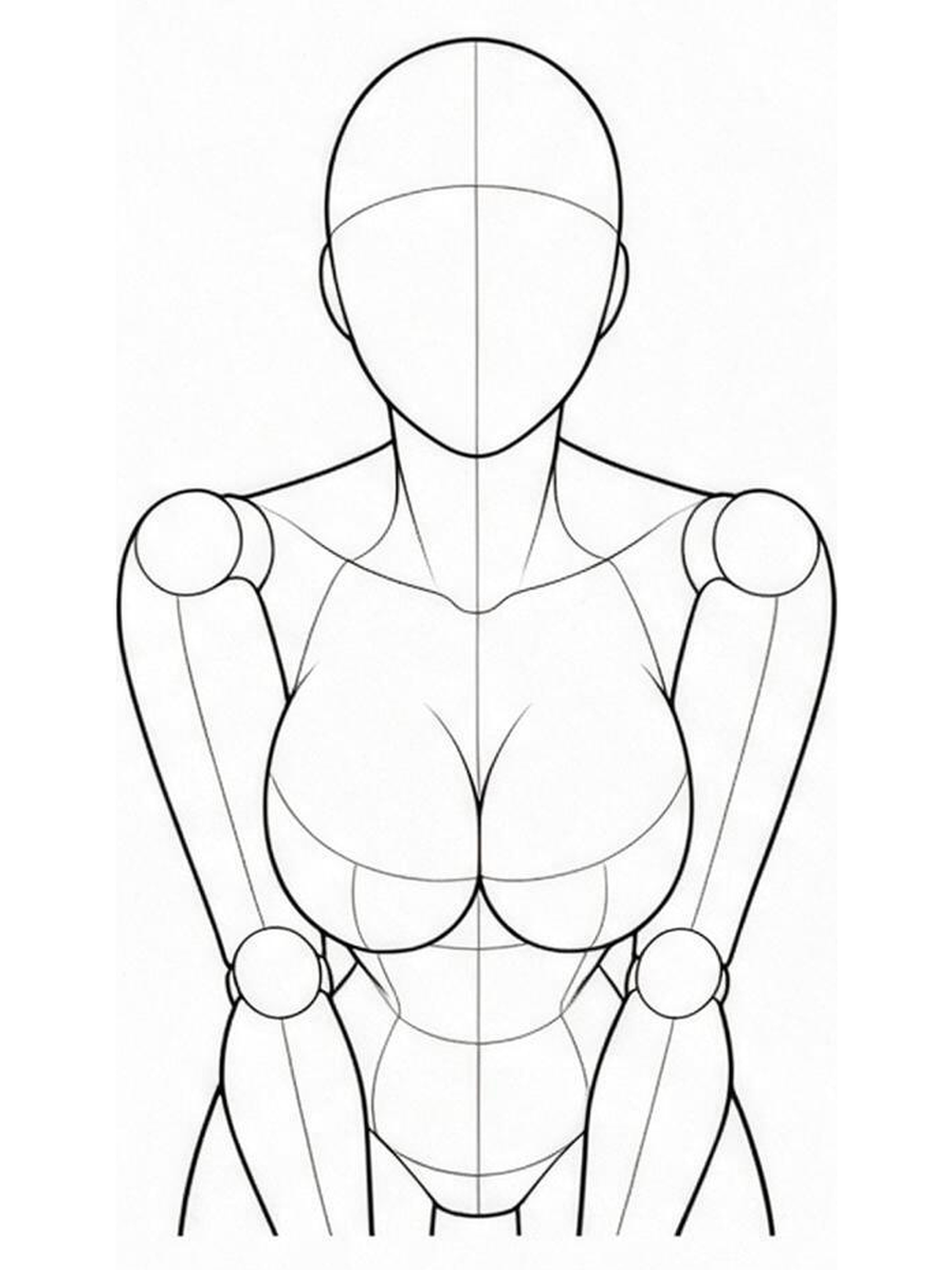 Hands on knees / Front