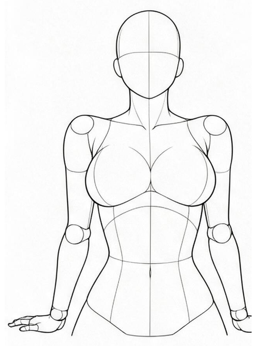 Leaning back on hands, chest lifted / Front