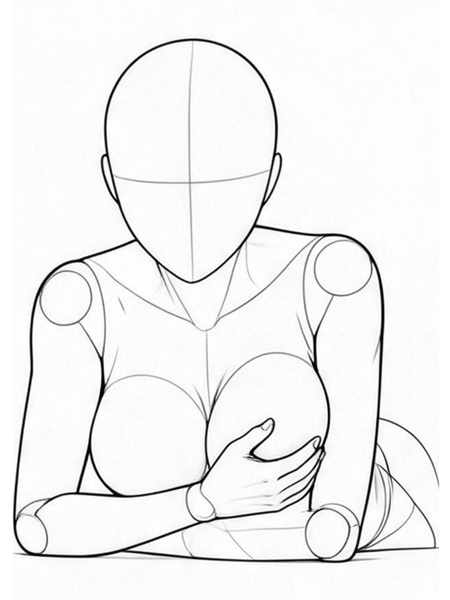 Lying on the stomach, lifting the chest with one hand / Front