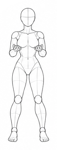 Standing with both palms raised near waist / Reference view