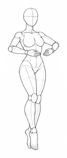 Standing with hands held in front of waist / Reference view