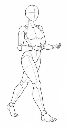 Stepping with hands held in front / Reference view