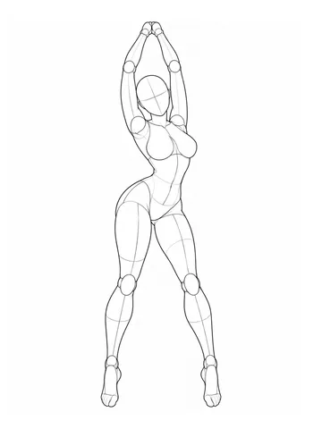 Stretching both arms overhead and twisting the hips