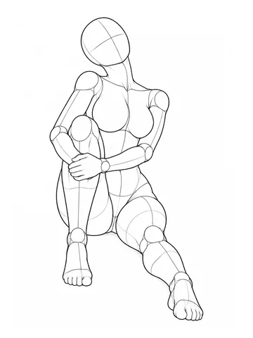 Seated, holding one knee and arching back