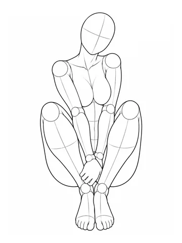 Seated with knees drawn up and slightly apart