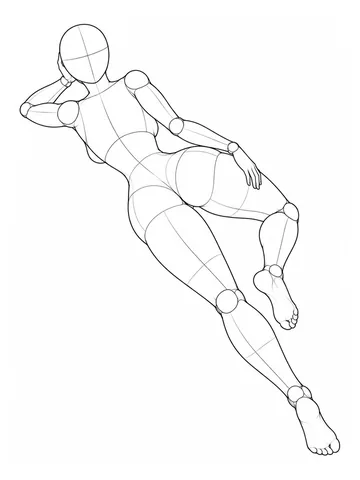 Lying on the side, facing away