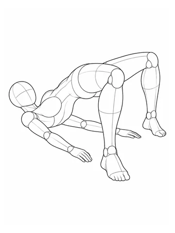 Bridge with hips raised and knees apart
