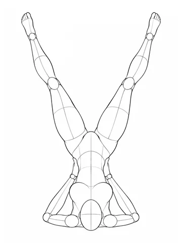 Shoulder stand with legs spread in a V
