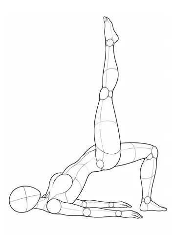 One-leg bridge with one leg raised toward the ceiling