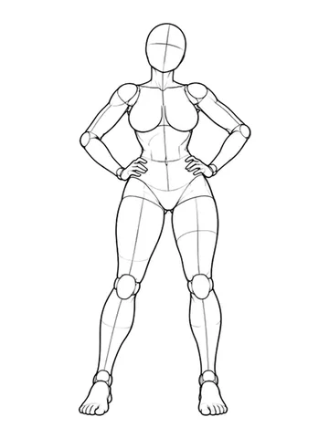 Standing with both hands on hips