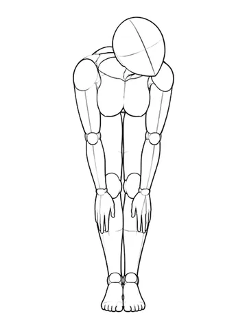 Bending forward and touching the shin