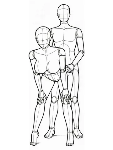 Standing and bending forward with hands on knees