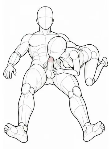 On all fours between another person's legs