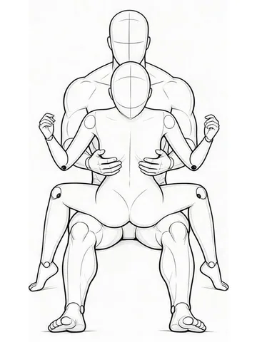 A hand on the chest from behind