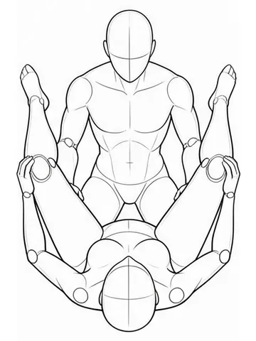 Holding behind the knees with legs spread wide