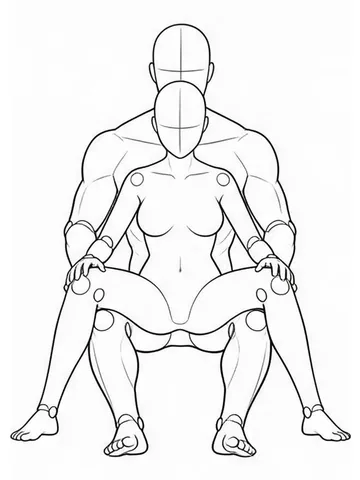 Leaning back with knees spread wide