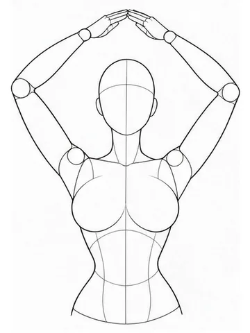 Heart with both arms overhead