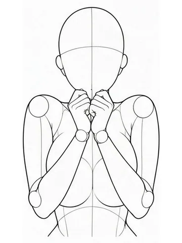 Both hands covering the mouth