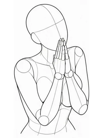 Palms pressed together in a request gesture