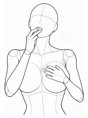 Finger held at the mouth