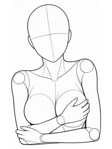 Lying on the side, arms around the chest