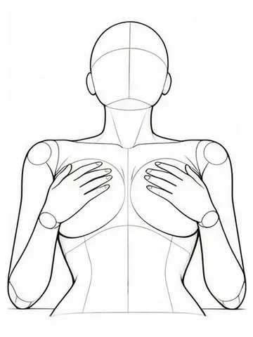 Lying on the back with hands on the chest