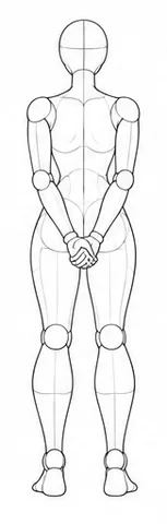 Standing with hands clasped in front