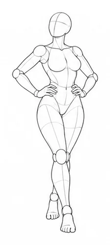 Standing with hands on hips and crossed legs