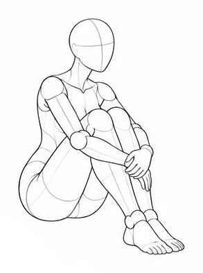 Sitting and hugging bent knees
