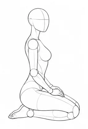Sitting on heels with hands on thighs