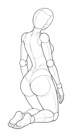 Kneeling with head tilted back