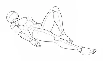 Lying on the back with one knee raised