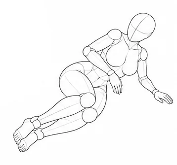 Lying on the side, propped on one arm