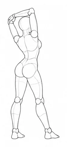 Standing with arms bent overhead