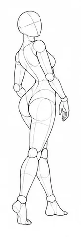 Standing turned with hand near hip