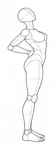 Standing arched back with hands at waist