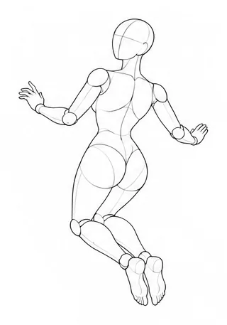 Bent-knee pose with both arms bent