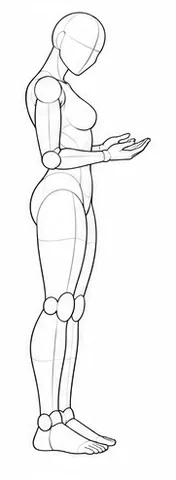 Standing with hands held in front