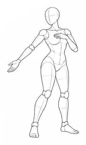 Standing with one hand on chest and the other arm extended