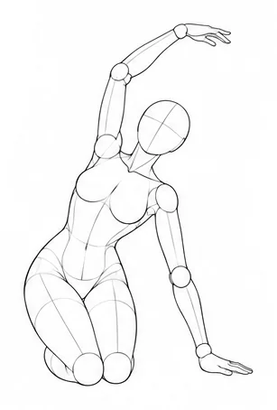 Kneeling side stretch with one hand on floor