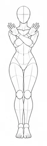 Standing with arms crossed at shoulders