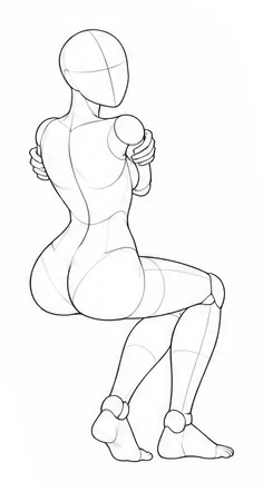 Squatting with arms crossed over chest