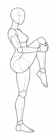 Standing on one leg, holding raised knee