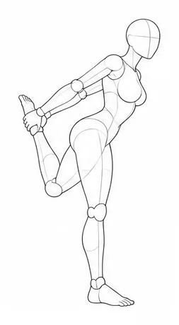 Standing on one leg, holding the other foot behind